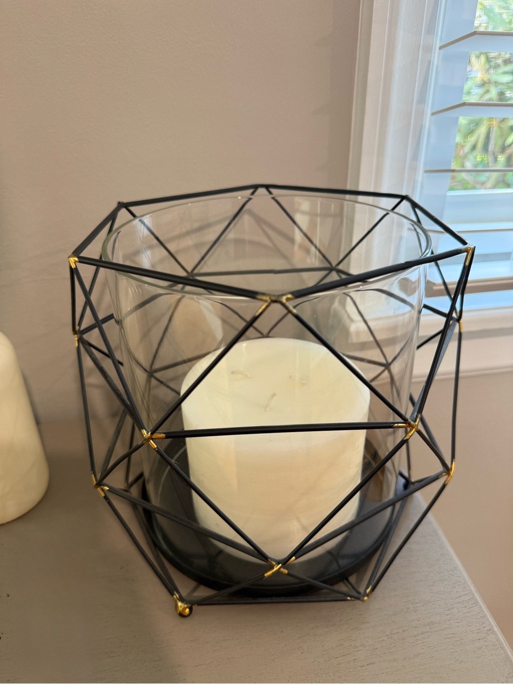 West Elm Geometric Hurricane Candle